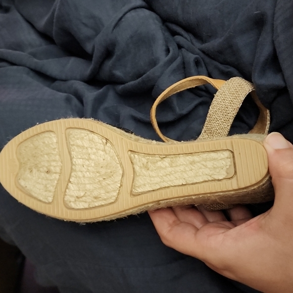 White Mountain Solar Black Espadrille Wedge Shoes - Picture 5 of 12